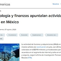 Tecnologa y finanzas apuntalan actividad de M&A en Mxico